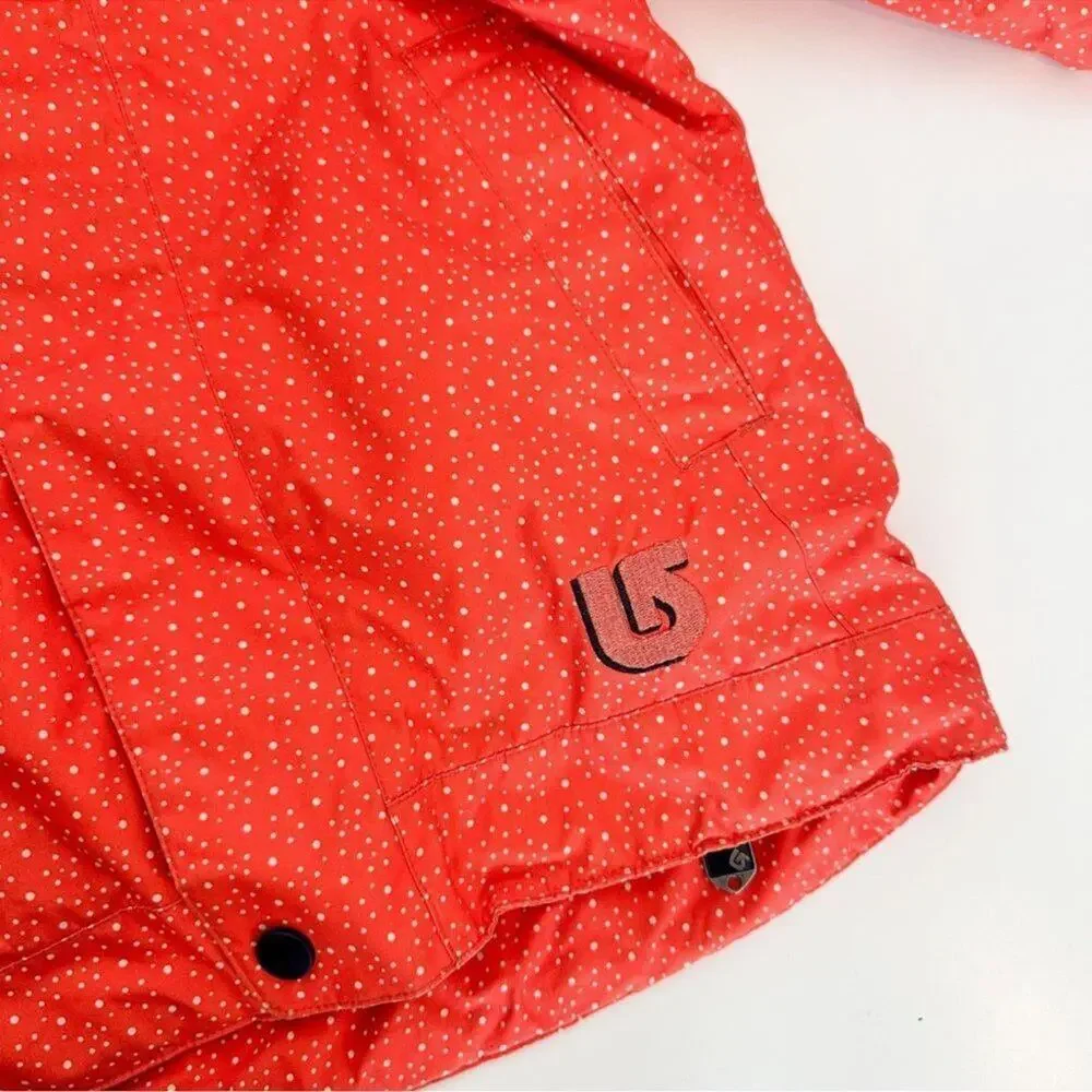 Burton DryRide Orange polka dot ski jacket sz L
